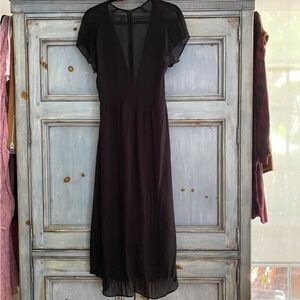 Reformation sheer plunge neck dress